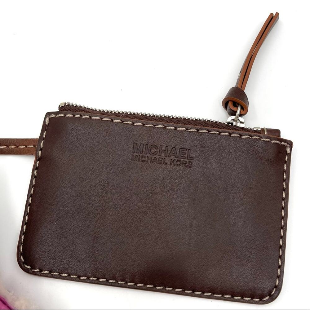 Michael Kors fuschia Suede authentic shearling  Shoulder MINI Bag leather handle - Picture 8 of 9